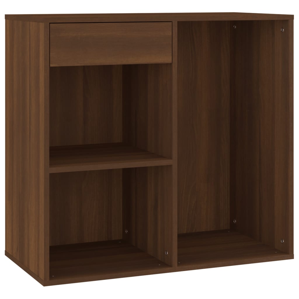 barna tölgy színű szerelt fa pipereszekrény 80 x 40 x 75 cm
