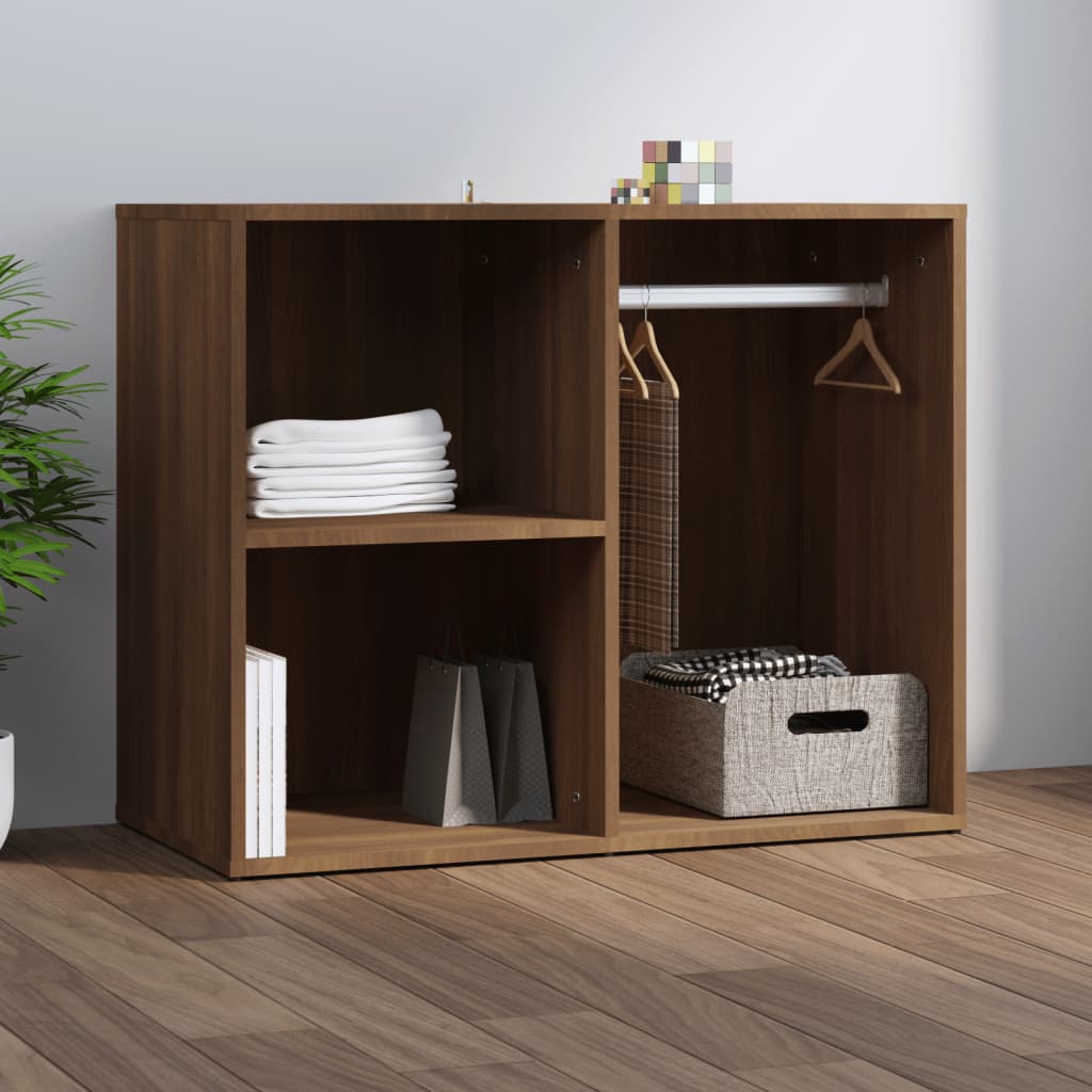 barna tölgy színű szerelt fa pipereszekrény 80 x 40 x 65 cm