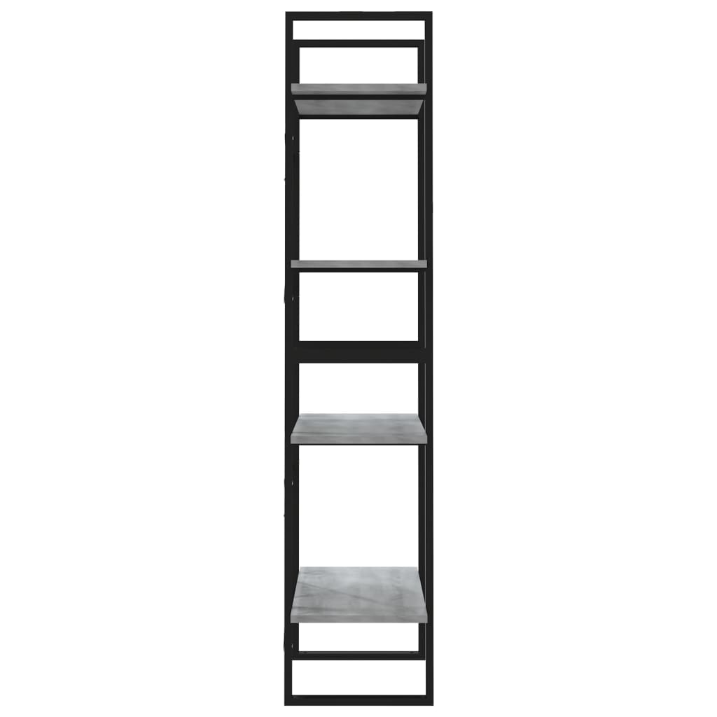 4 szintes szürke sonoma szerelt fa könyvszekrény 60x30x140 cm