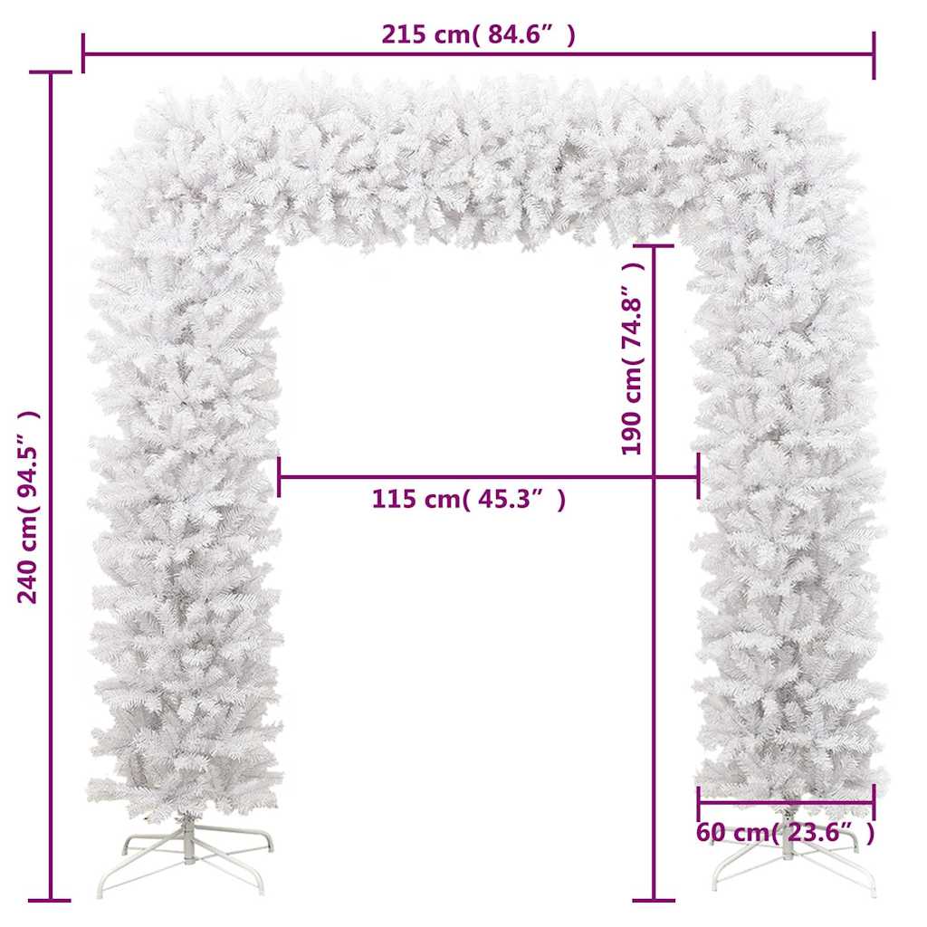 fehér karácsonyfaboltív 240 cm
