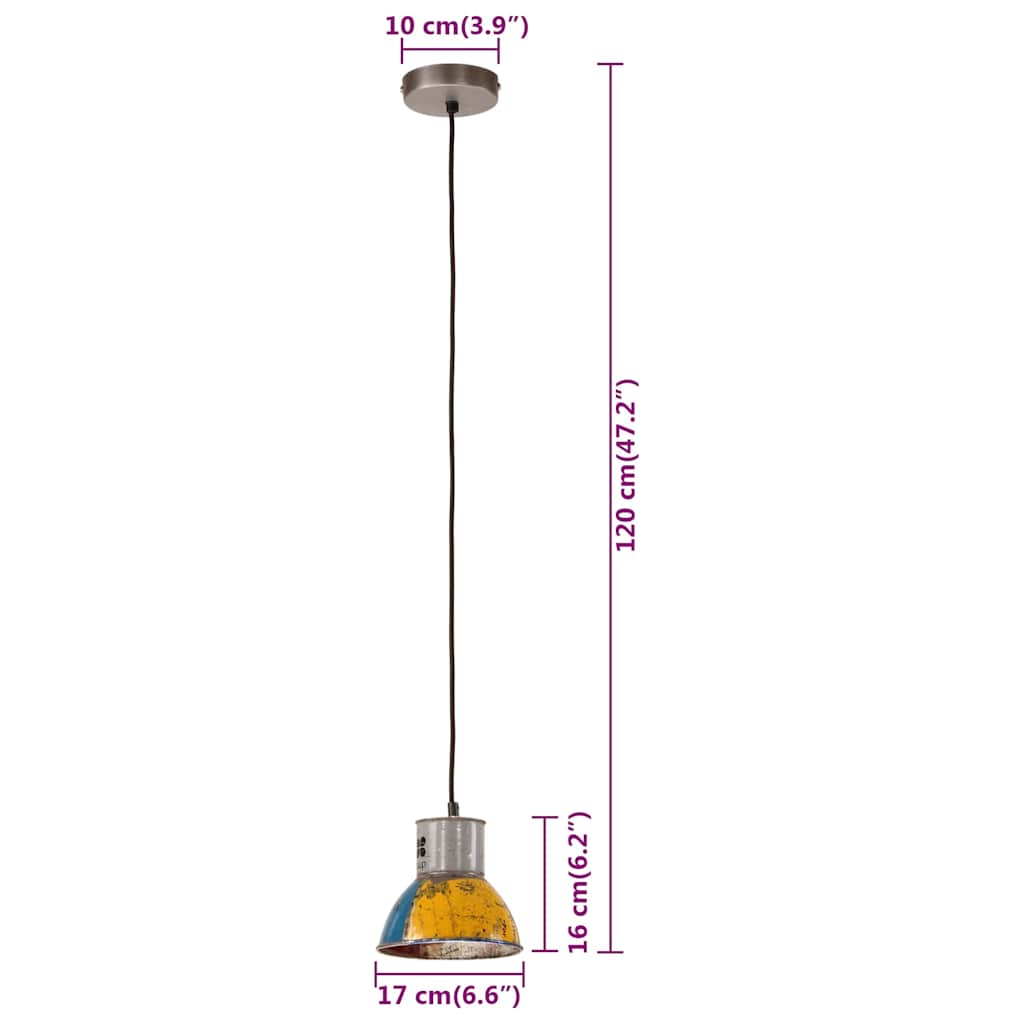 kerek többszínű ipari függőlámpa 25 W 17 cm E27