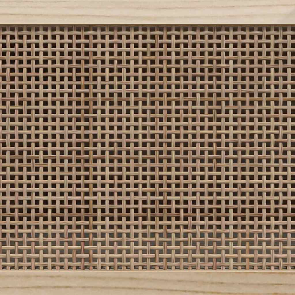 barna tömör fenyő és természetes rattan TV-szekrény 80x30x40 cm