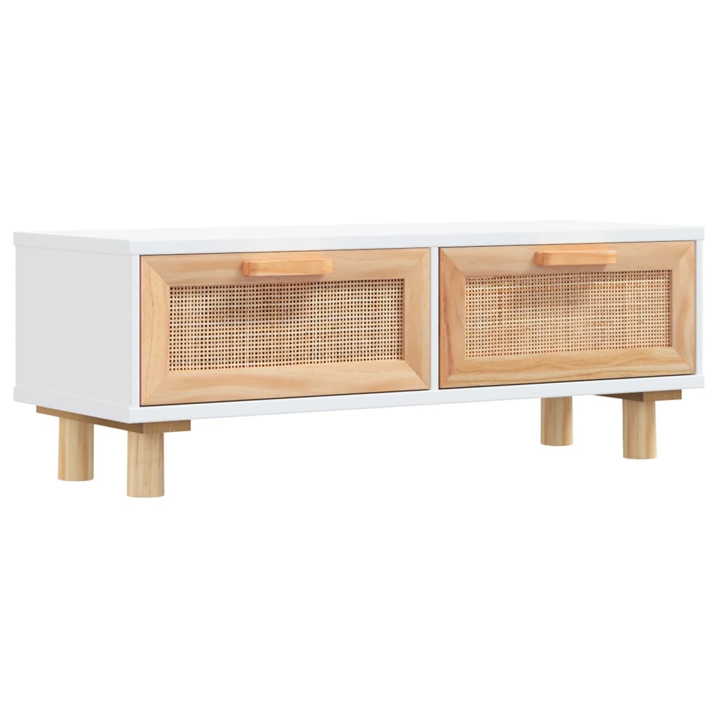 fehér szerelt fa és tömör fenyőfa dohányzóasztal 80x40x30 cm
