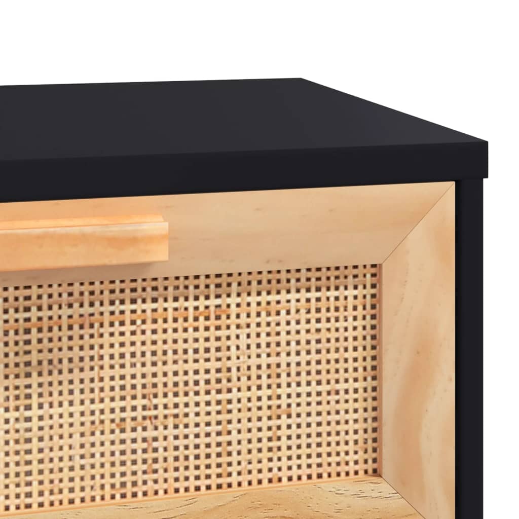 fekete szerelt fa és tömör fenyőfa dohányzóasztal 80x40x30 cm