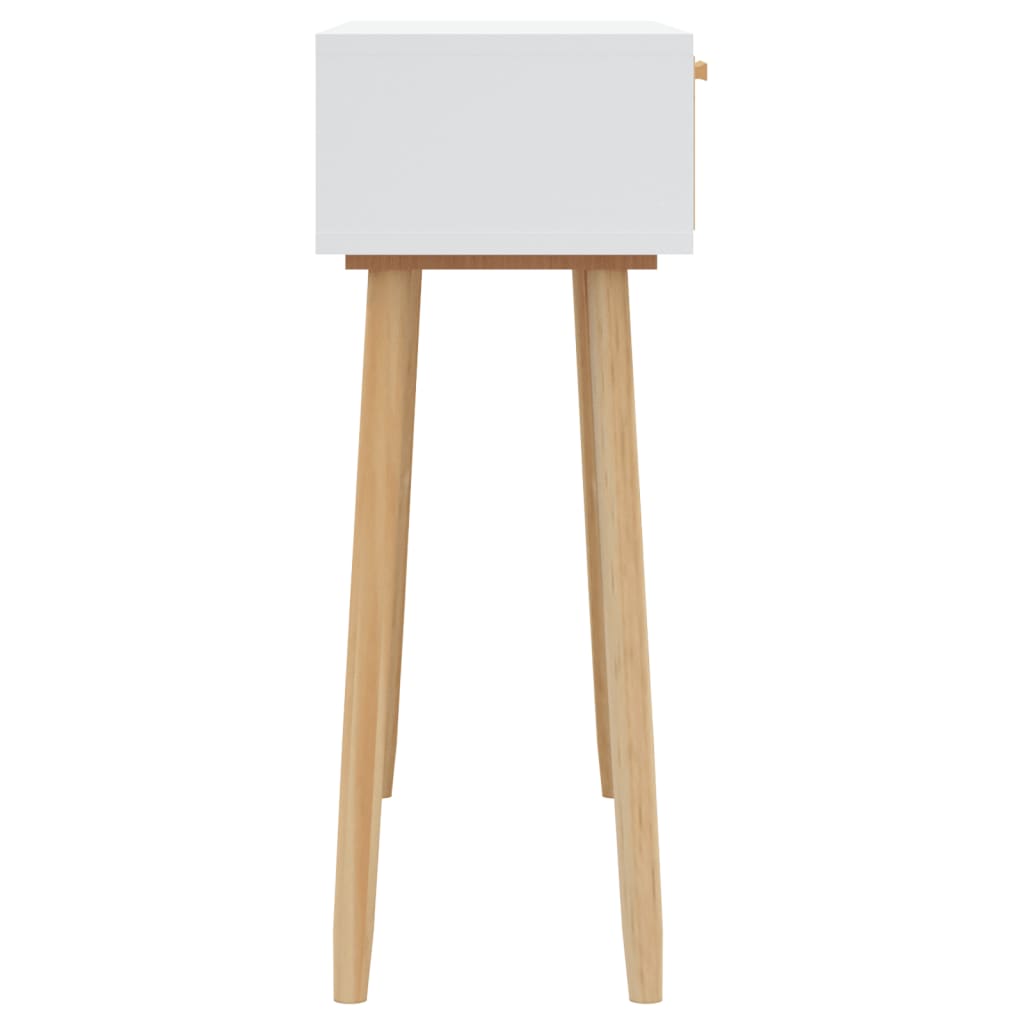 fehér tömör fenyő és természetes rattan tálaló 80x30x75 cm