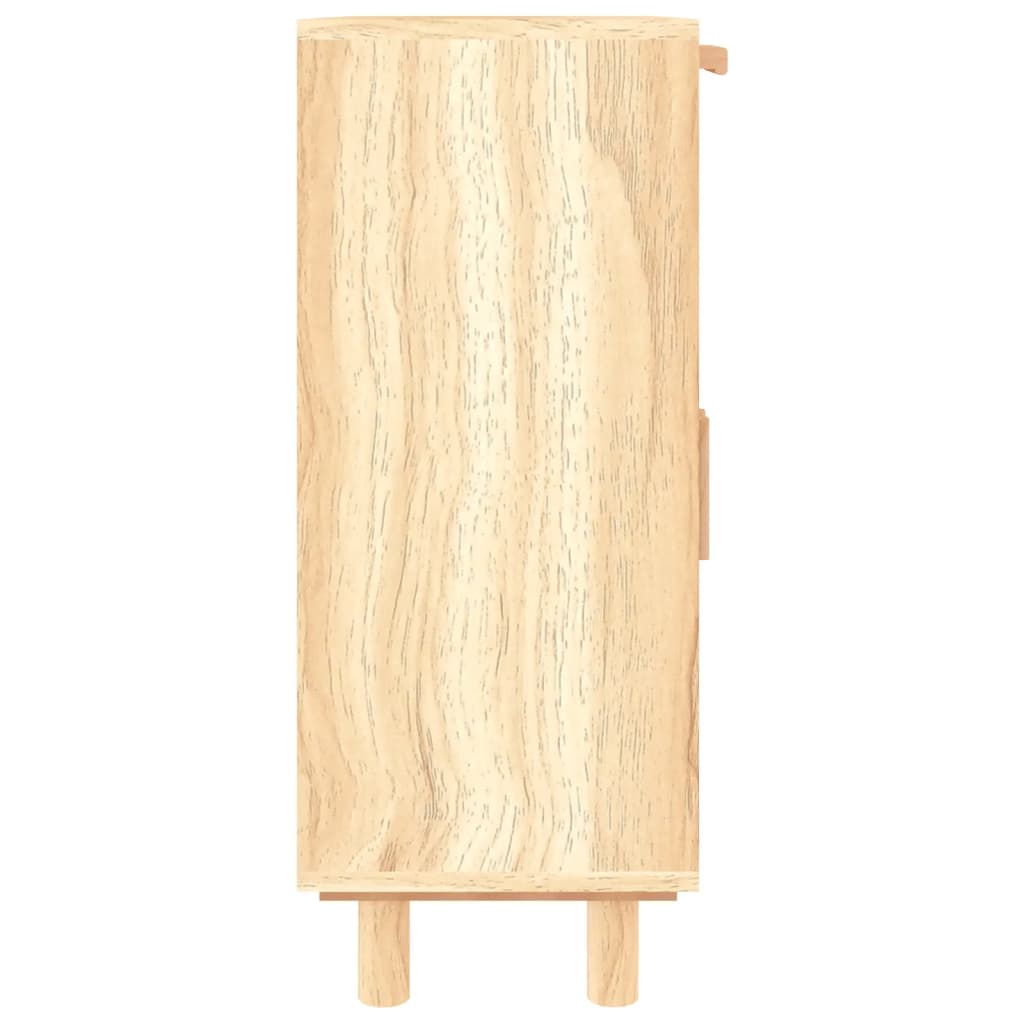 barna tömör fenyő/természetes rattan tálalószekrény 60x30x75cm