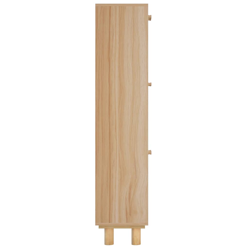 barna szerelt fa és természetes rattan cipőszekrény 52x25x80 cm