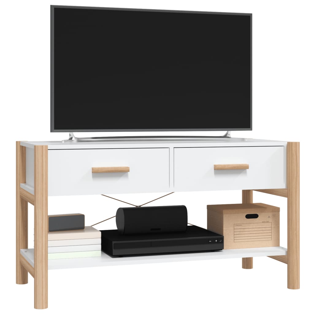 fehér szerelt fa TV-szekrény 82x38x45 cm