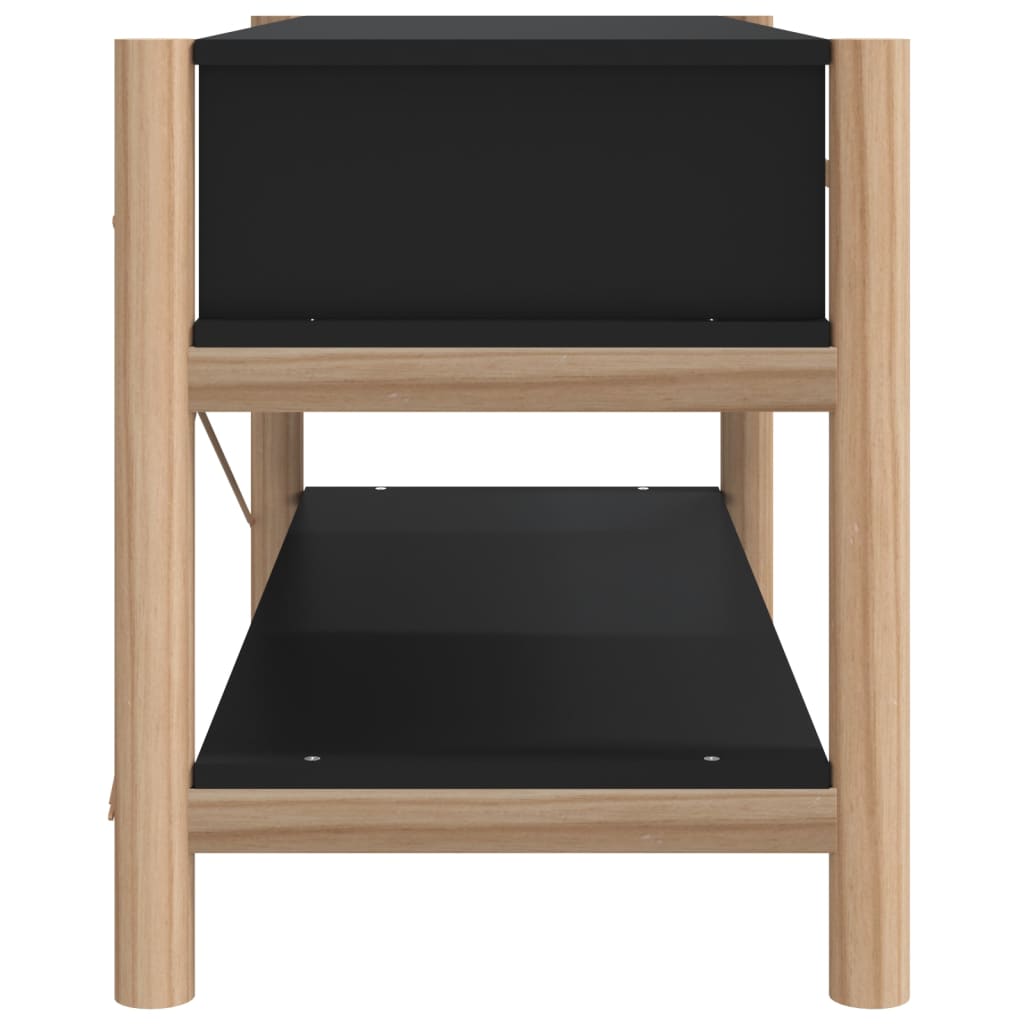 fekete szerelt fa TV-szekrény 82x38x45 cm