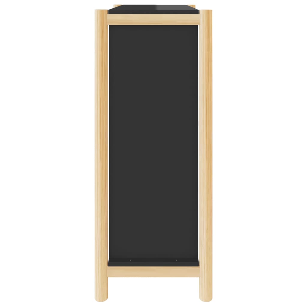 fekete szerelt fa cipőszekrény 57,5 x 33 x 80 cm