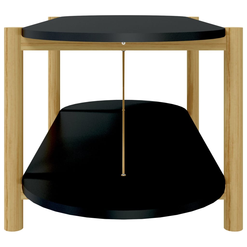 fekete szerelt fa dohányzóasztal 110x48x40 cm