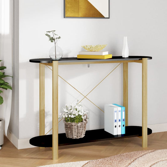 fekete szerelt fa tálalóasztal 110 x 38 x 75 cm