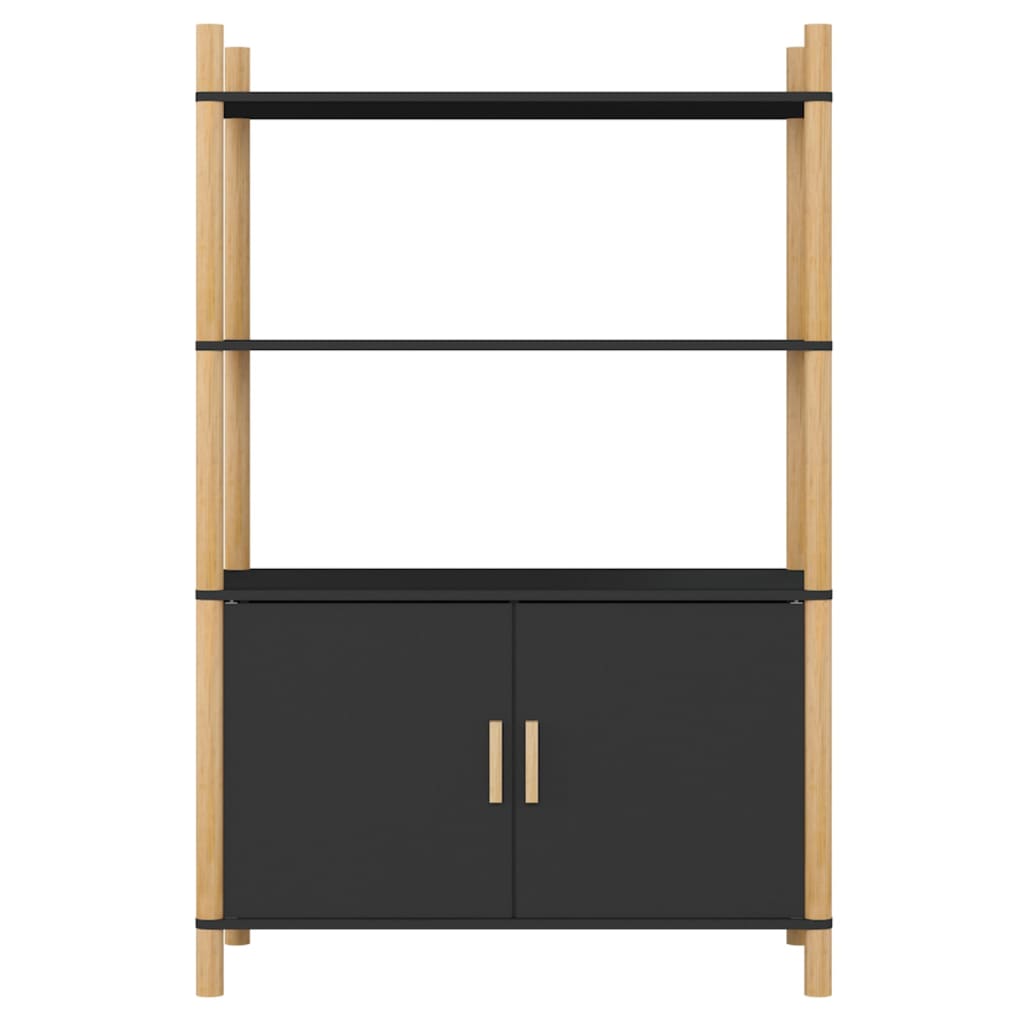 fekete szerelt fa magasszekrény 80x40x121 cm