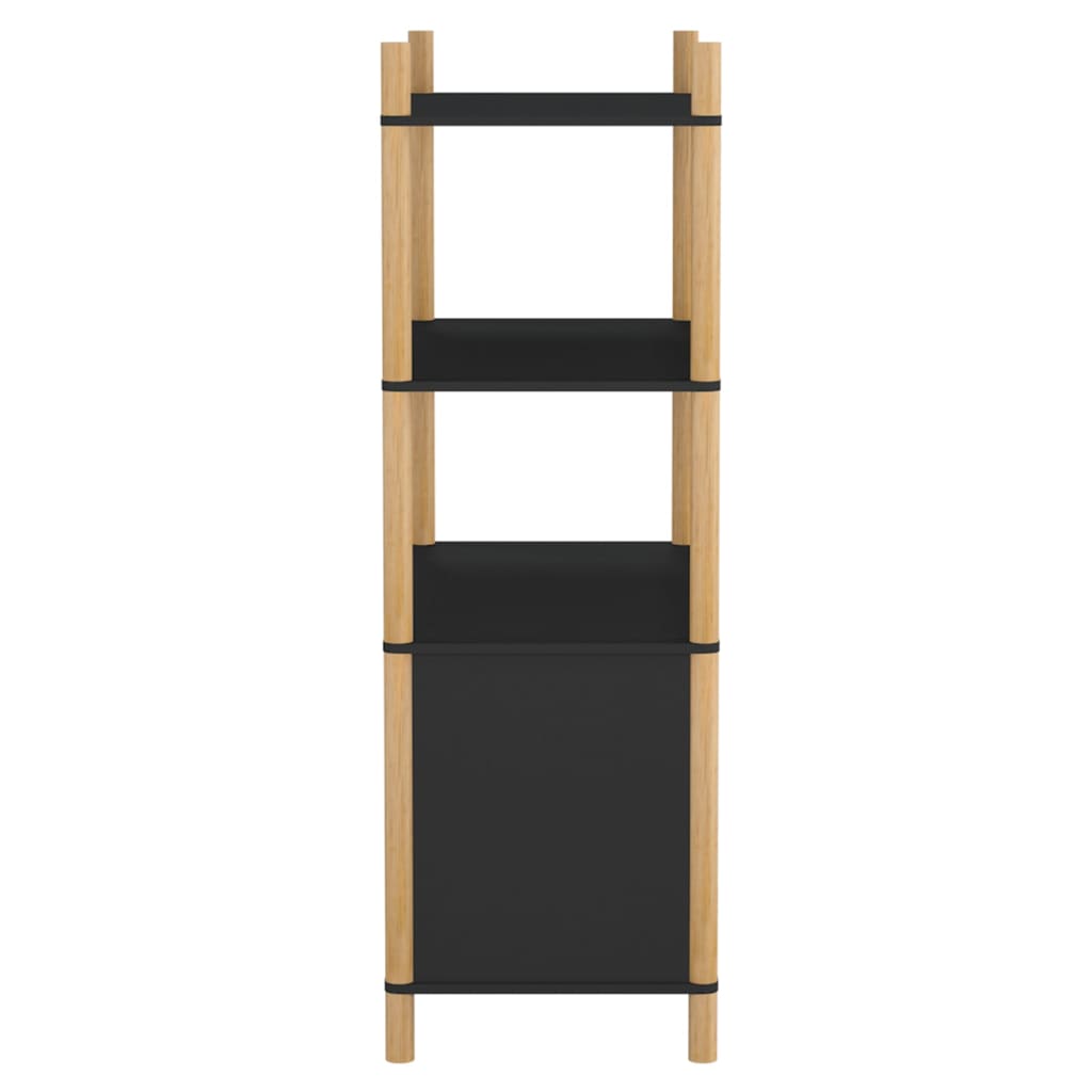 fekete szerelt fa magasszekrény 80x40x121 cm