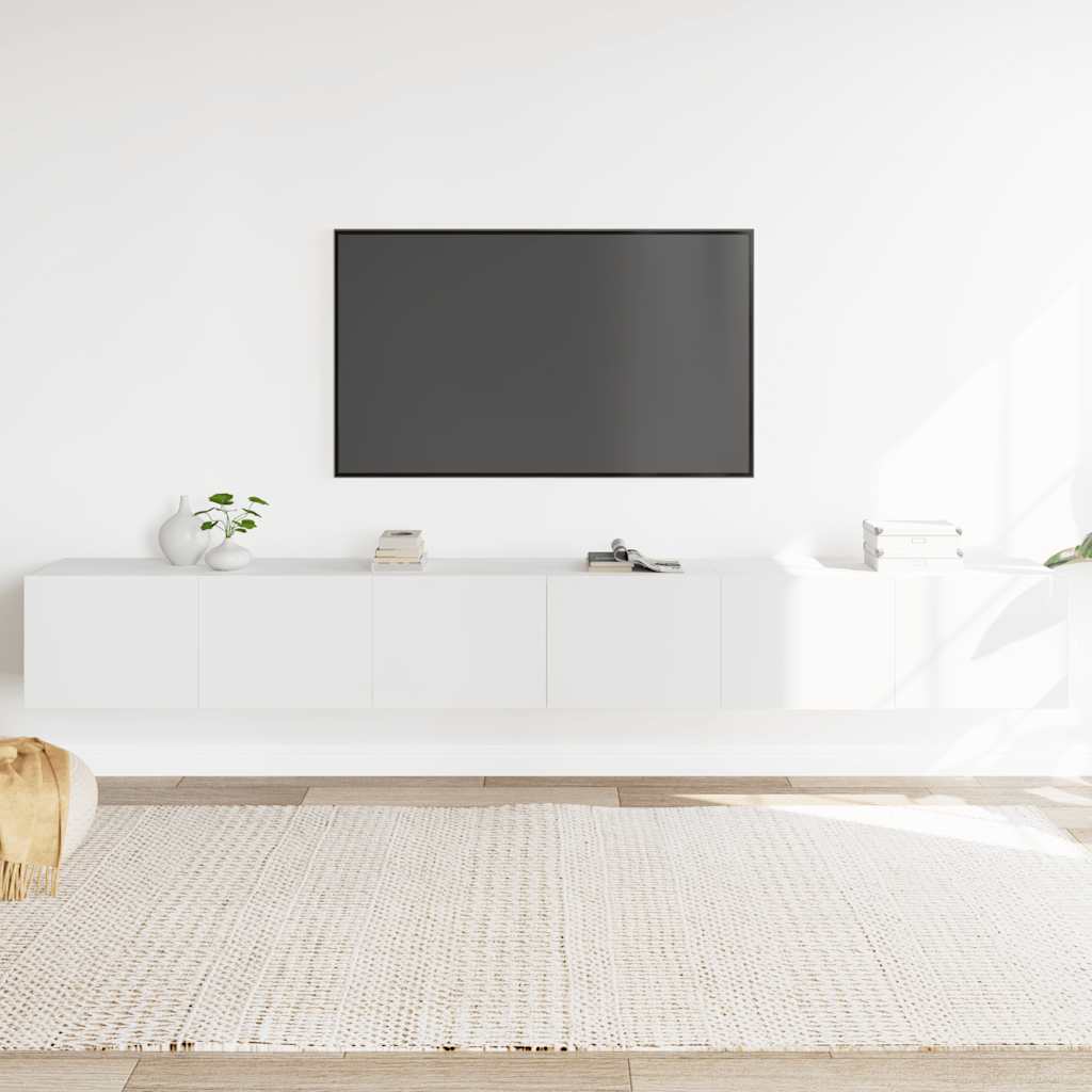 3 részes fehér szerelt fa TV-szekrényszett