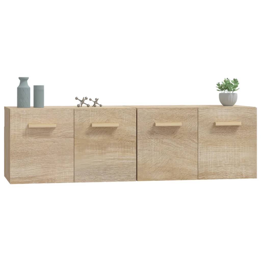 2 db sonoma tölgy színű szerelt fa faliszekrény 60x36,5x35 cm