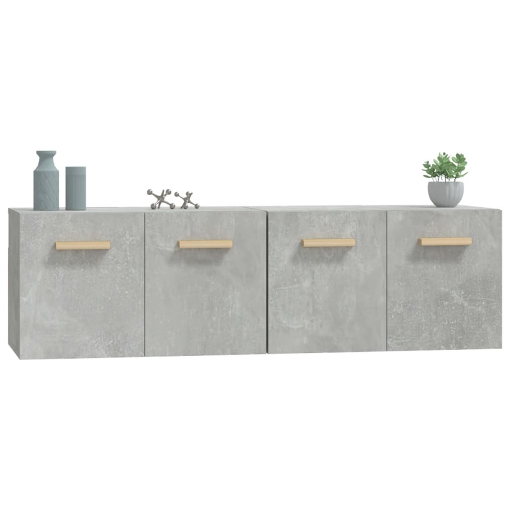 2 db betonszürke szerelt fa faliszekrény 60x36,5x35 cm