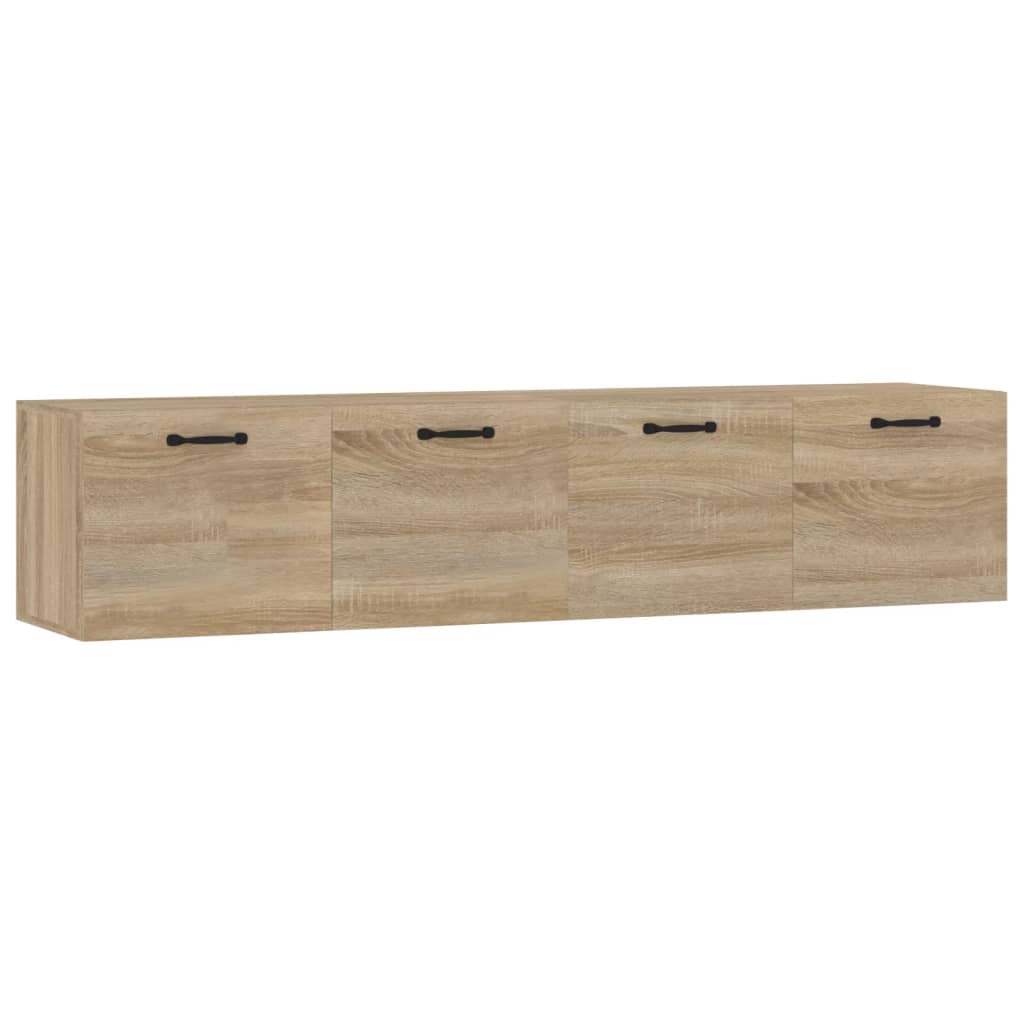 2 db sonoma tölgy színű szerelt fa faliszekrény 60x36,5x35 cm