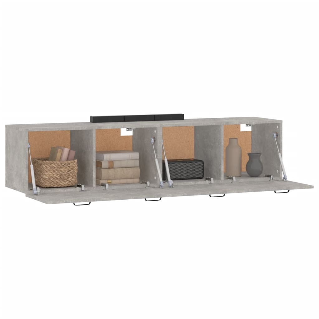 2 db betonszürke szerelt fa faliszekrény 60x36,5x35 cm