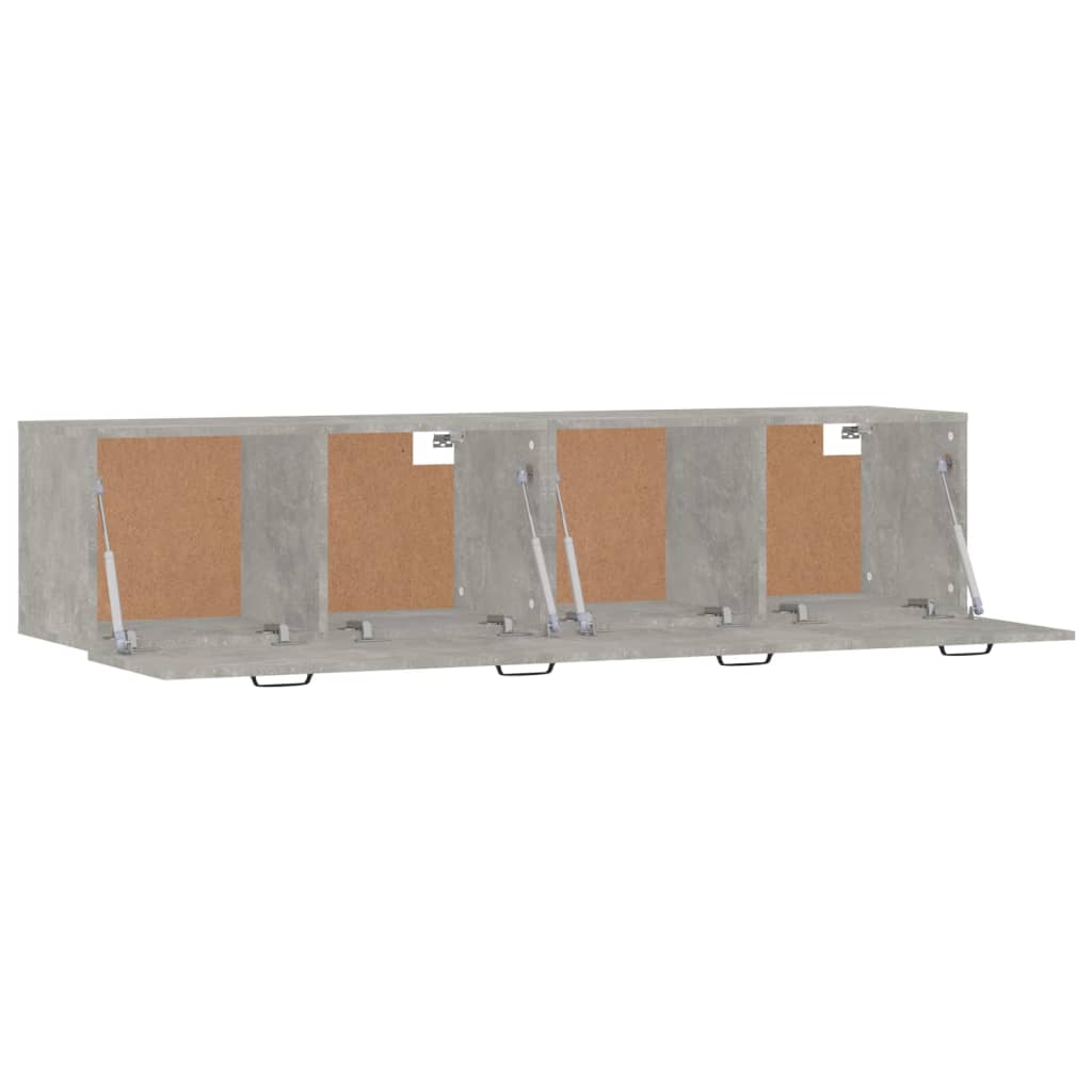 2 db betonszürke szerelt fa faliszekrény 60x36,5x35 cm