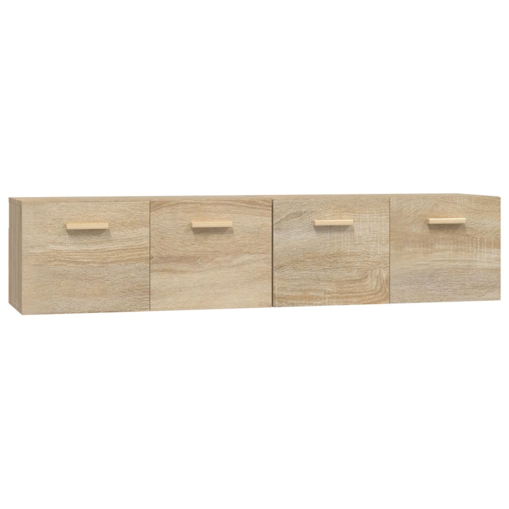 2 db sonoma tölgy színű szerelt fa faliszekrény 80x35x36,5 cm