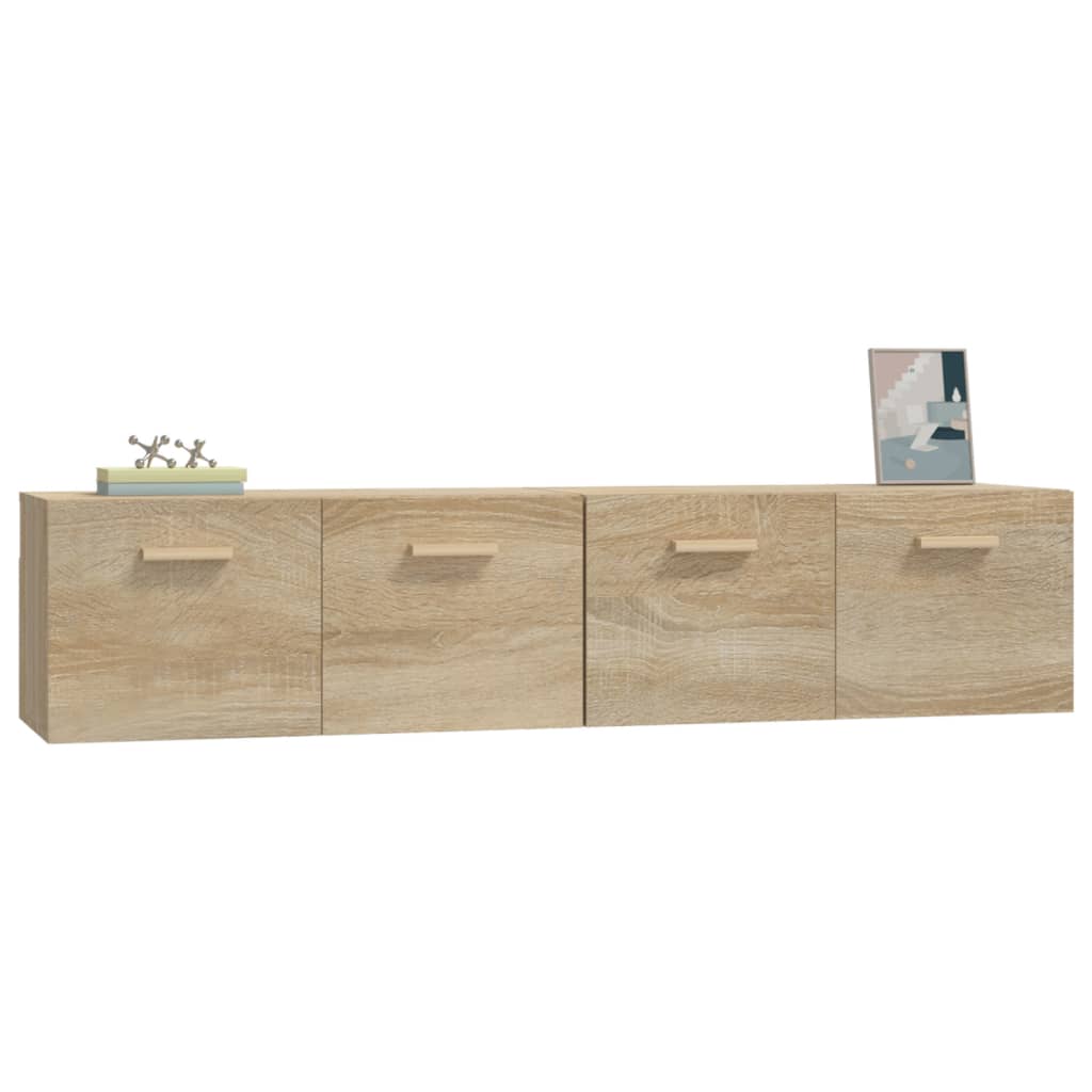 2 db sonoma tölgy színű szerelt fa faliszekrény 80x35x36,5 cm