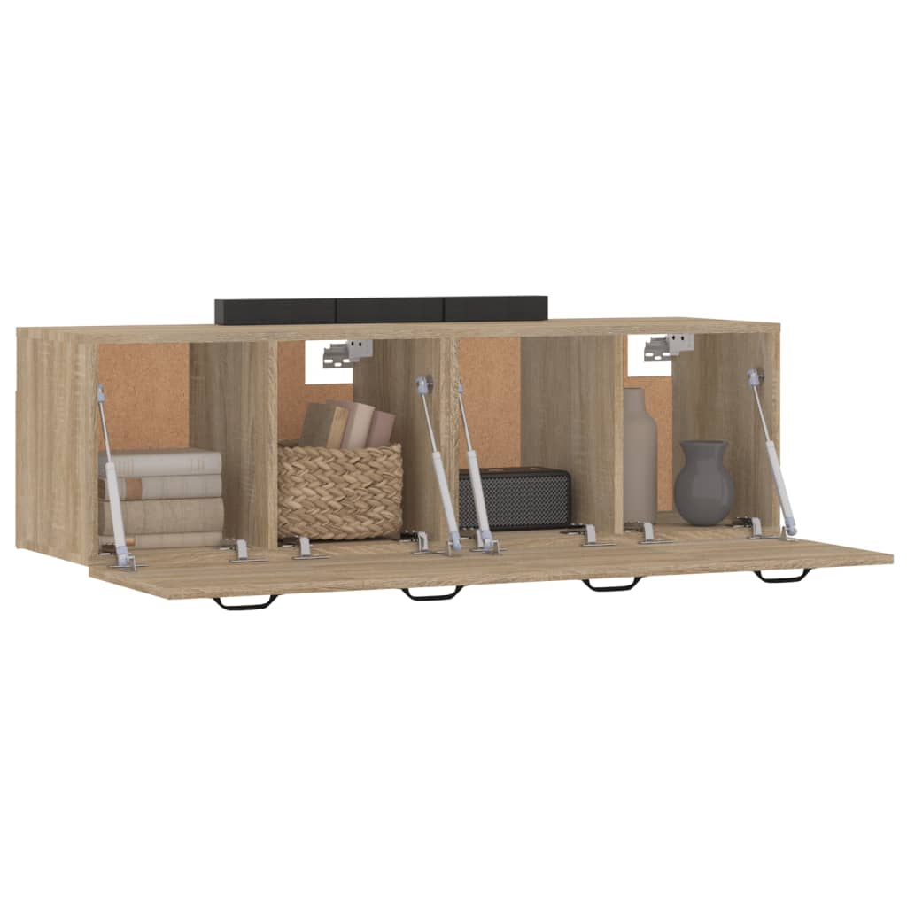 2 db sonoma tölgy színű szerelt fa faliszekrény 80x35x36,5 cm