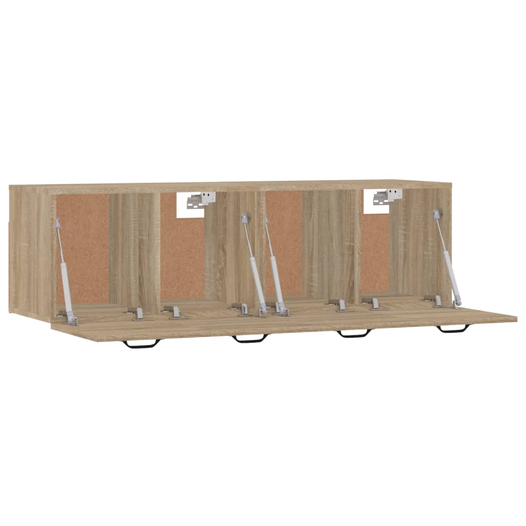 2 db sonoma tölgy színű szerelt fa faliszekrény 80x35x36,5 cm