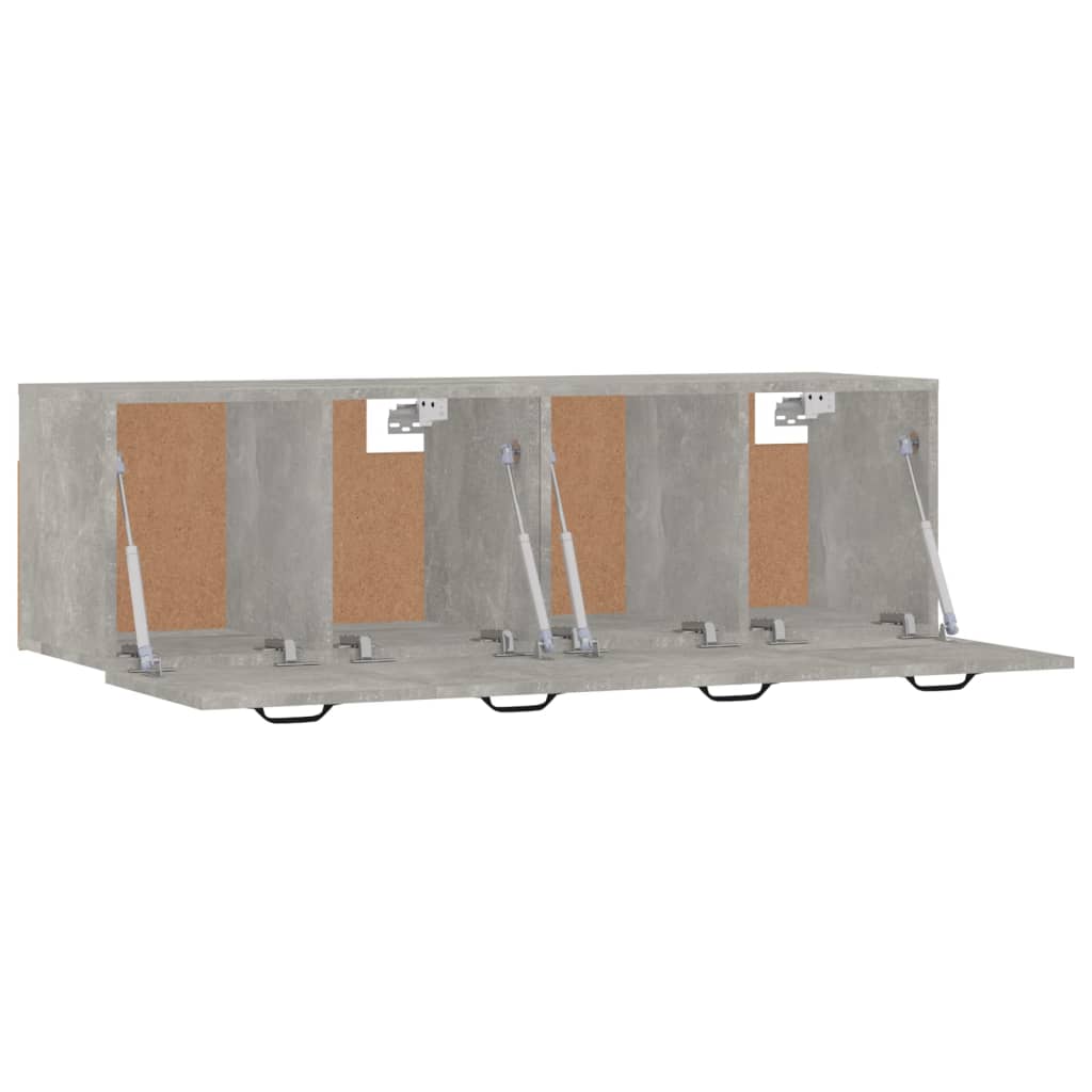 2 db betonszürke szerelt fa faliszekrény 80 x 35 x 36,5 cm