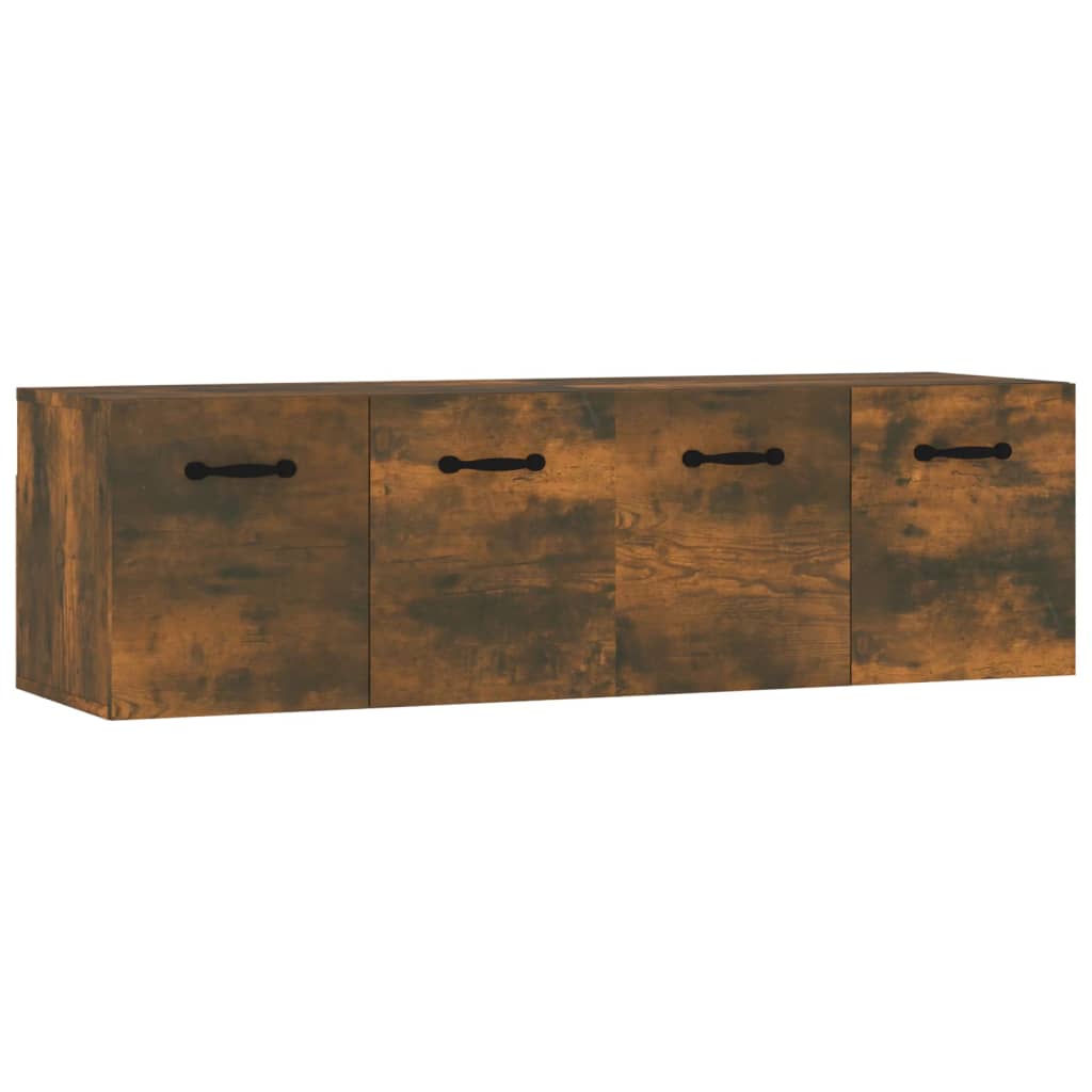 2 db füstös tölgy színű szerelt fa faliszekrény 80x35x36,5 cm