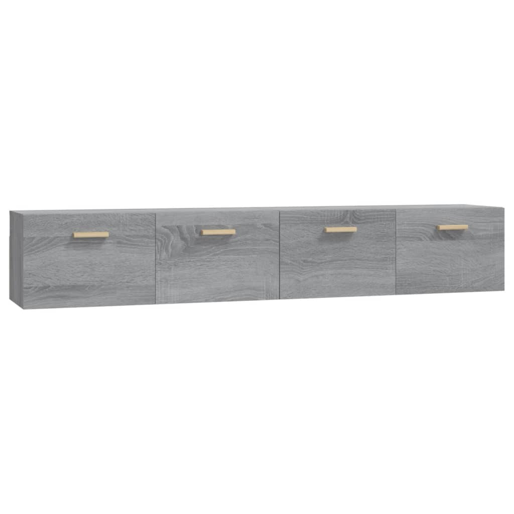 2 db szürke sonoma színű szerelt fa faliszekrény 100x36,5x35 cm