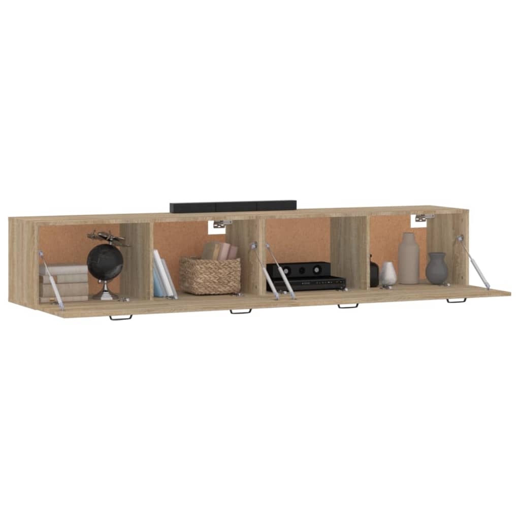 2 db sonoma tölgy színű szerelt fa faliszekrény 100x36,5x35 cm