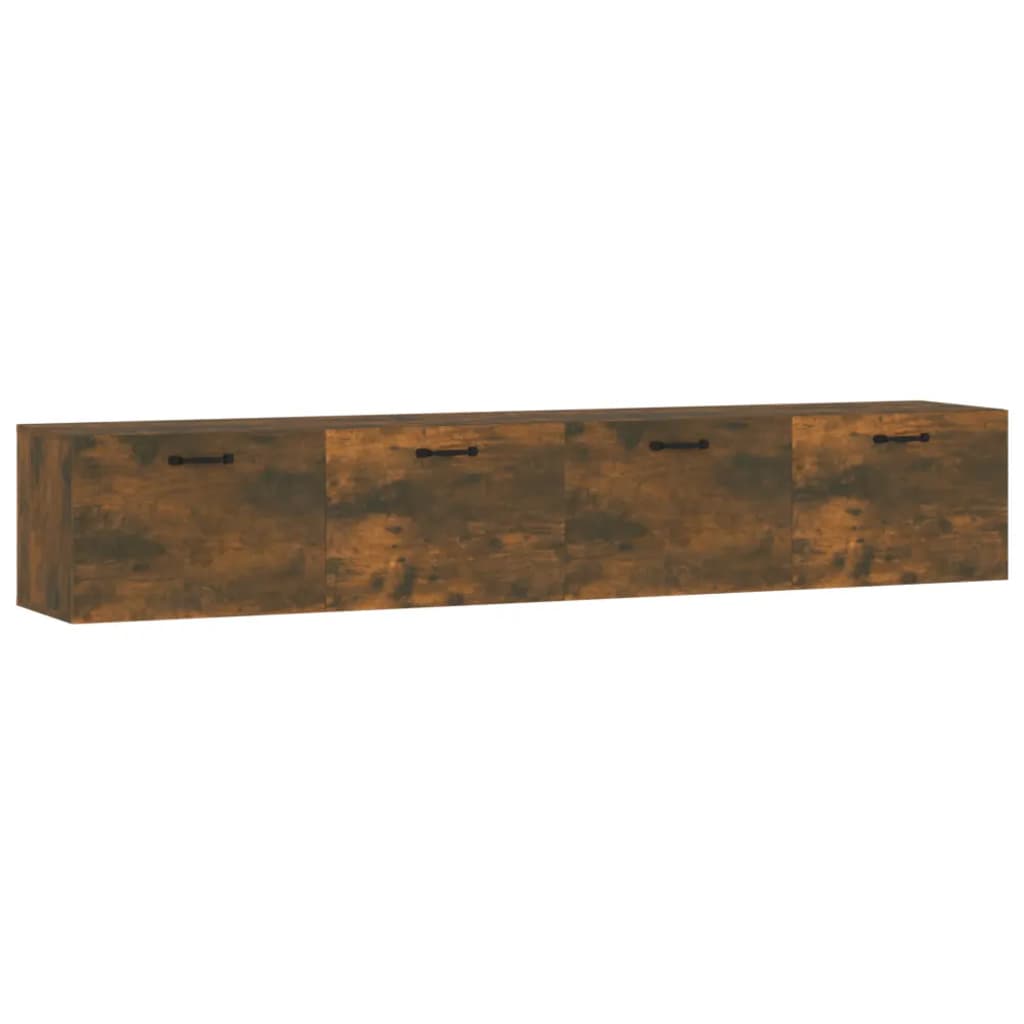 2 db füstös tölgy színű szerelt fa faliszekrény 100x36,5x35 cm