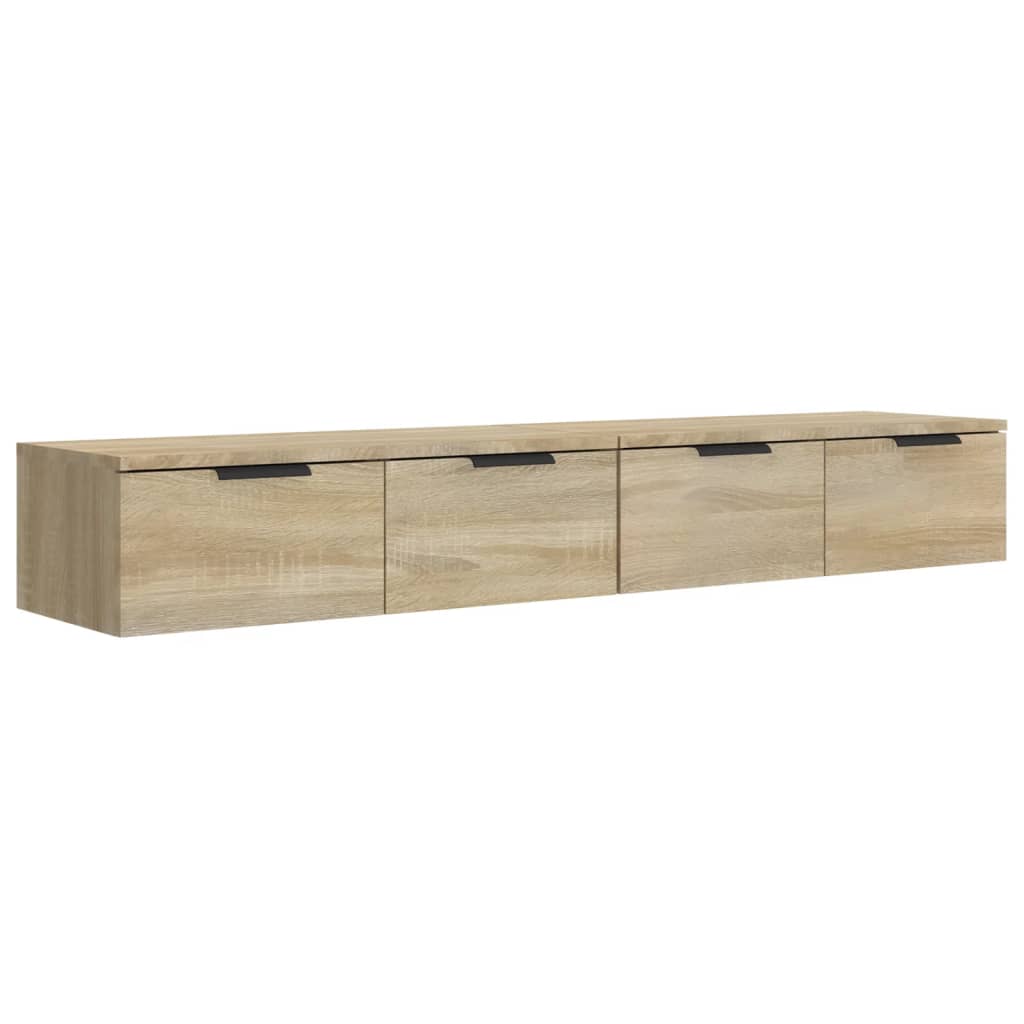 2 db sonoma tölgyszínű szerelt fa fali szekrény 68x30x20 cm