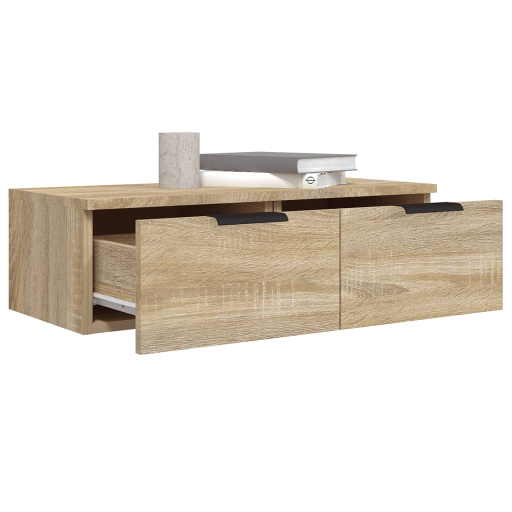 2 db sonoma tölgyszínű szerelt fa fali szekrény 68x30x20 cm