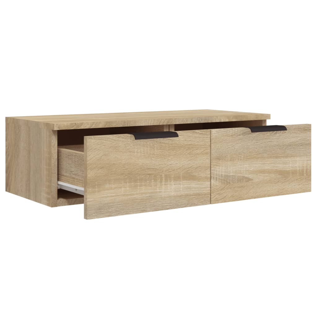 2 db sonoma tölgyszínű szerelt fa fali szekrény 68x30x20 cm