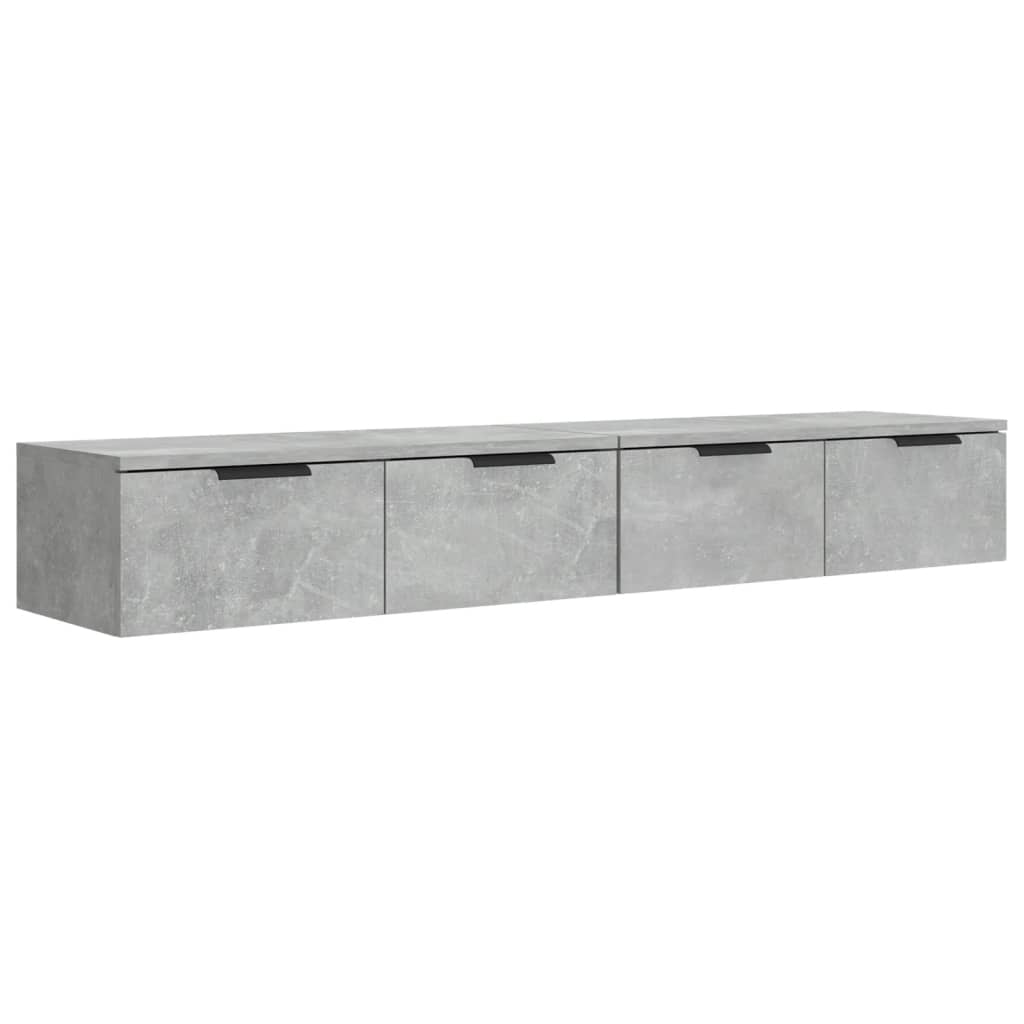 2 db betonszürke szerelt fa fali szekrény 68 x 30 x 20 cm