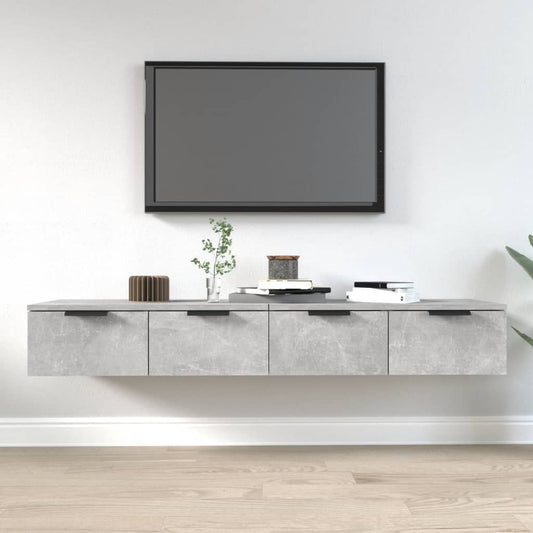 2 db betonszürke szerelt fa fali szekrény 68 x 30 x 20 cm