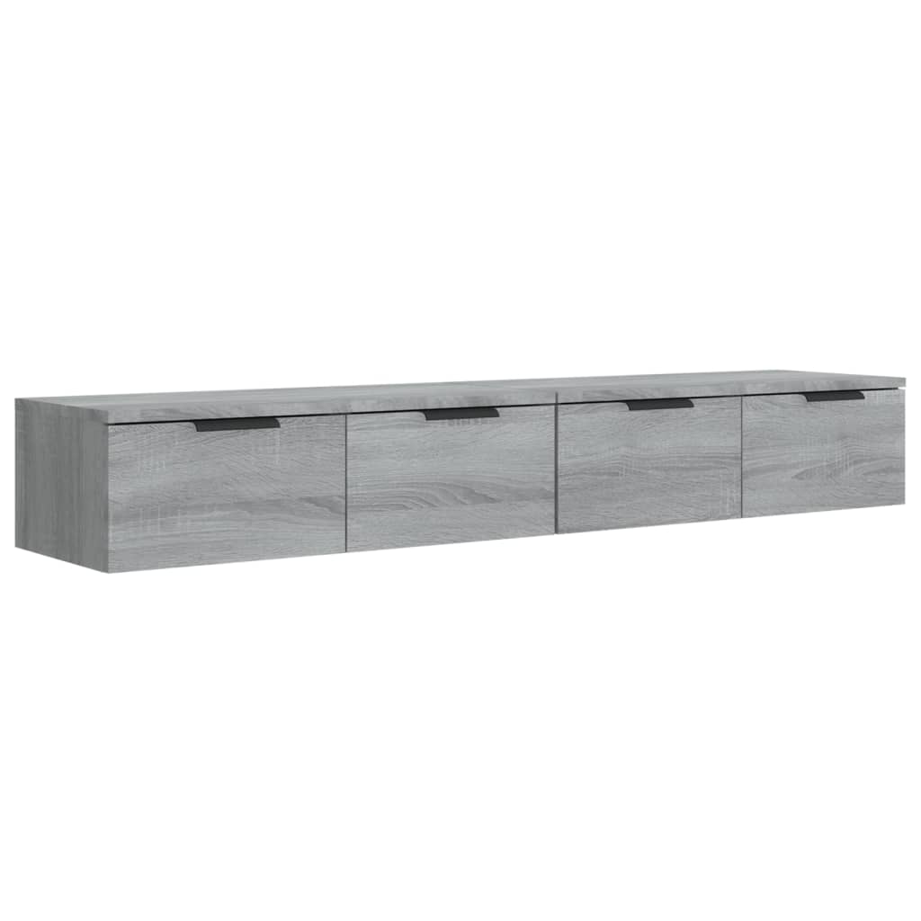 2 db szürke sonoma szerelt fa fali szekrény 68 x 30 x 20 cm