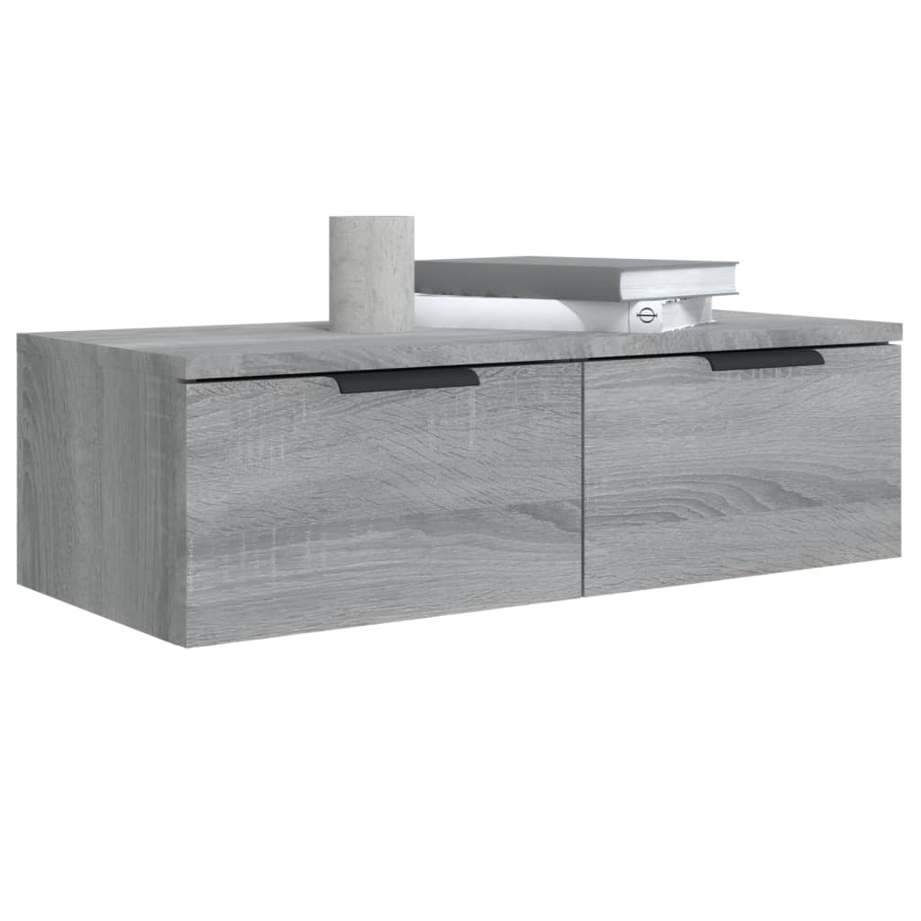 2 db szürke sonoma szerelt fa fali szekrény 68 x 30 x 20 cm