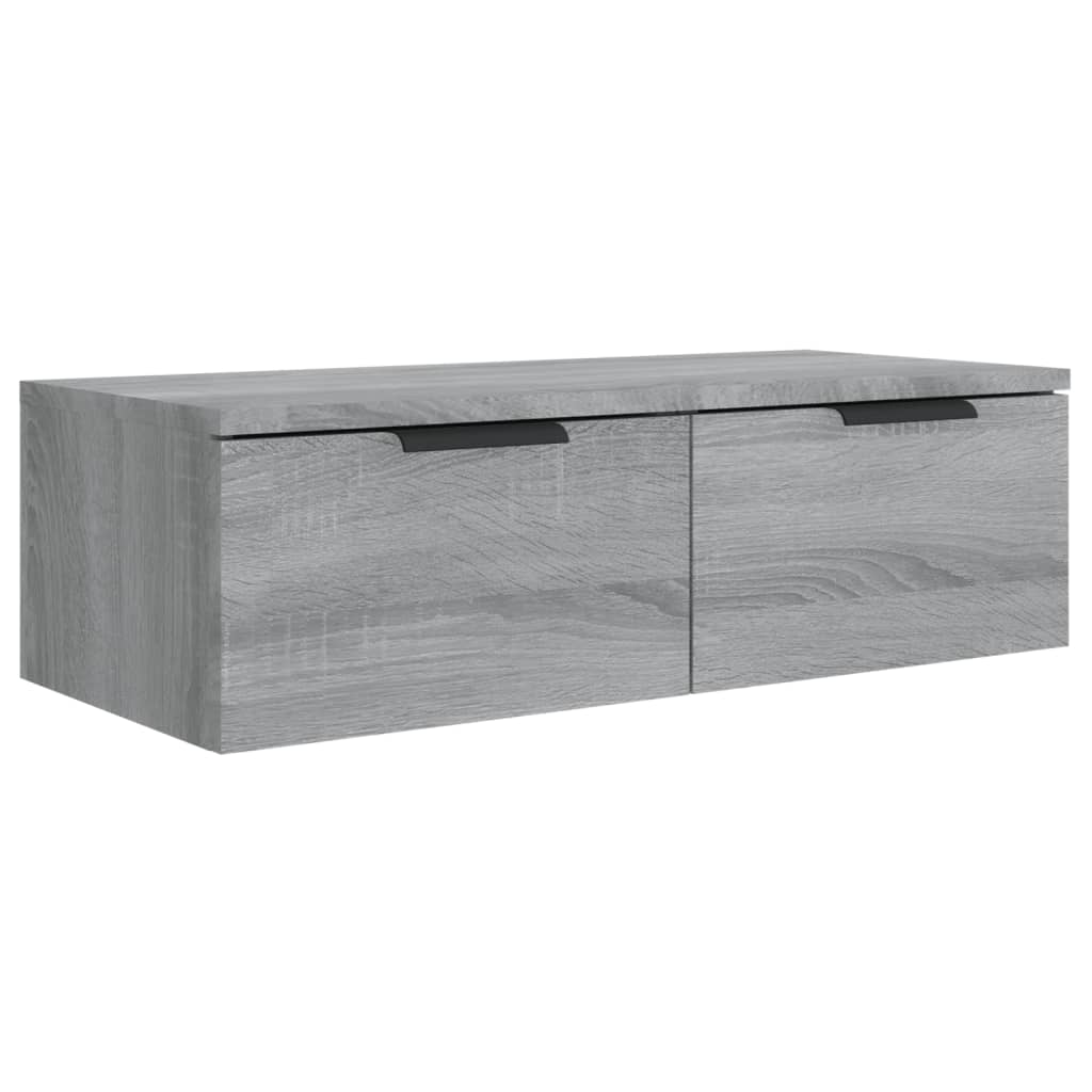 2 db szürke sonoma szerelt fa fali szekrény 68 x 30 x 20 cm