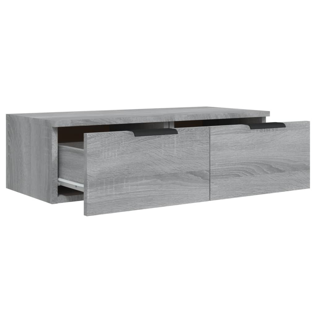 2 db szürke sonoma szerelt fa fali szekrény 68 x 30 x 20 cm