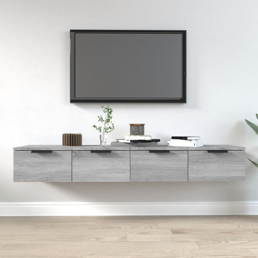 2 db szürke sonoma szerelt fa fali szekrény 68 x 30 x 20 cm