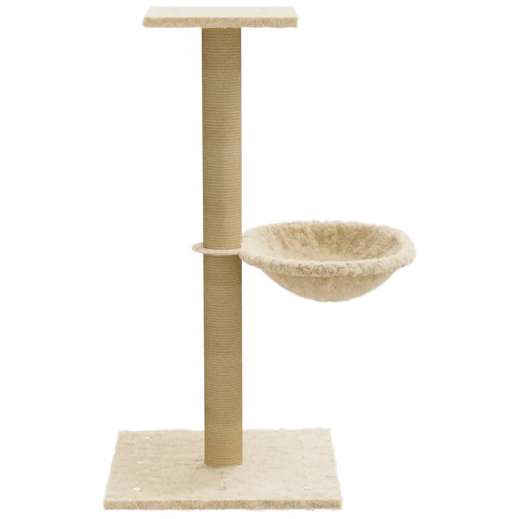 krémszínű macskabútor szizál kaparófával 74 cm