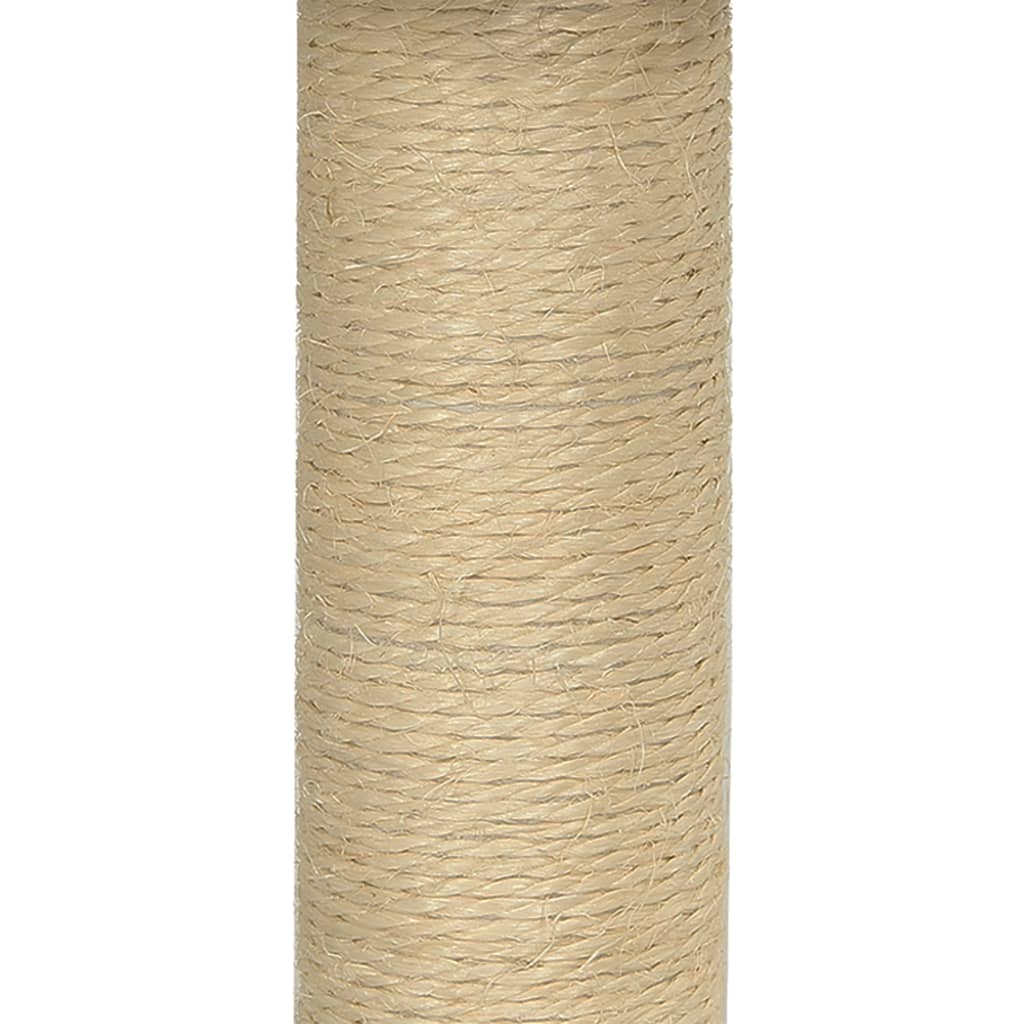 sötétszürke macskabútor szizál kaparófával 74 cm