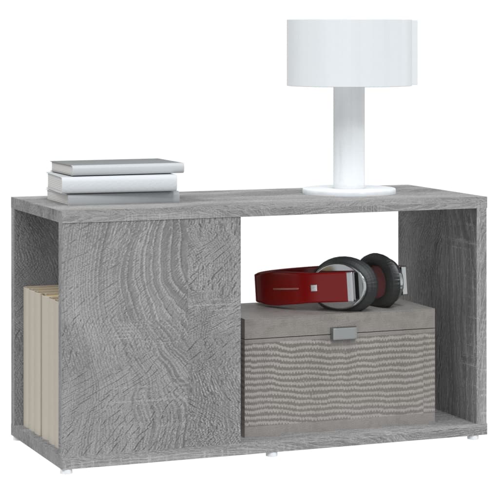 szürke sonoma színű szerelt fa TV-szekrény 60 x 24 x 32 cm