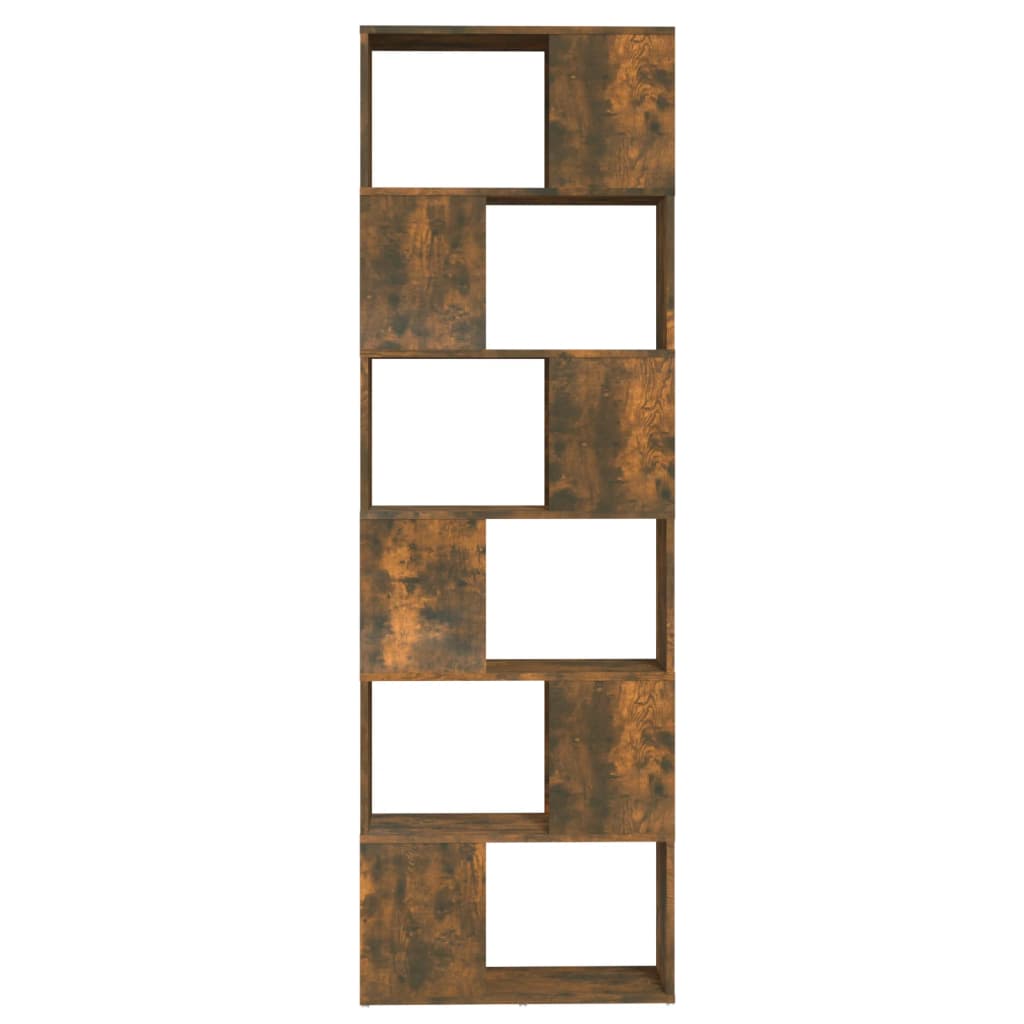 füstös tölgy színű térelválasztó könyvszekrény 60x24x186 cm