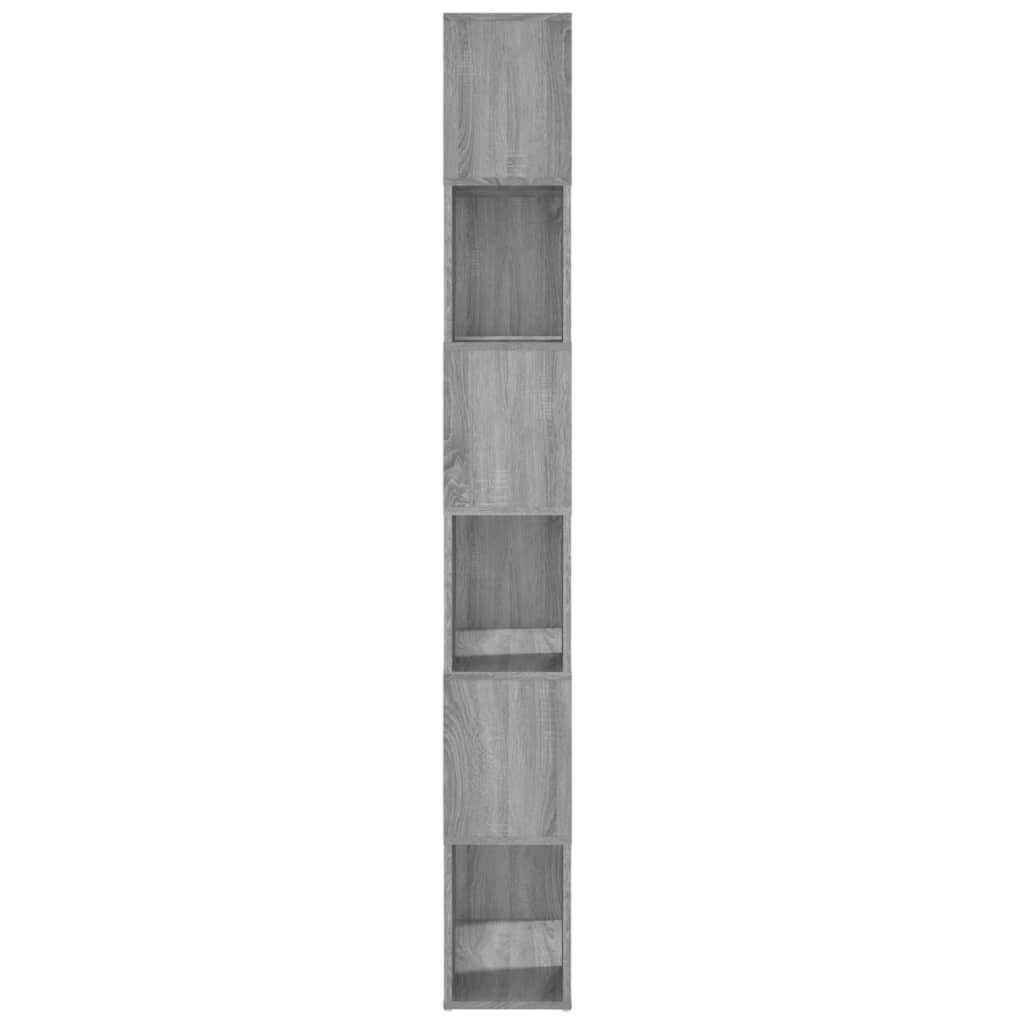 szürke sonoma színű térelválasztó könyvszekrény 60x24x186 cm