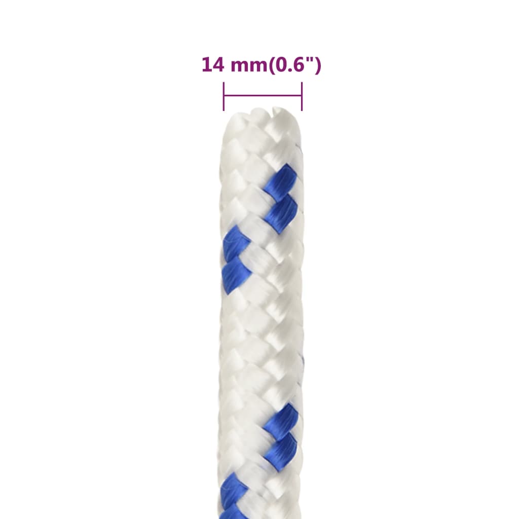 fehér polipropilén hajókötél 14 mm 25 m