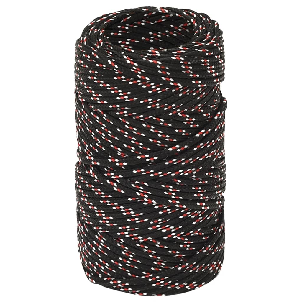 fekete polipropilén hajókötél 2 mm 50 m